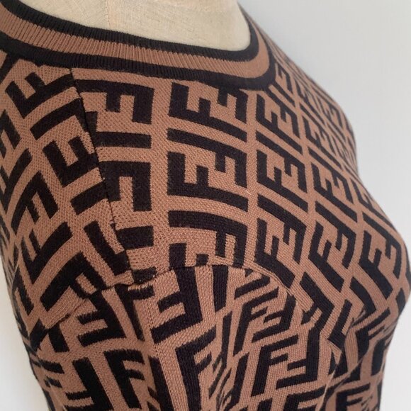 Fendi Black and Brown Forever Fendi Dress - Picture 8 of 9